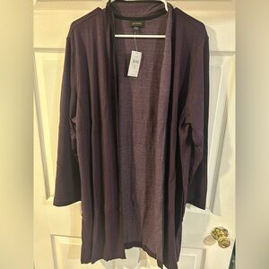 J. Jill Deep Purple Open Front Cardigan